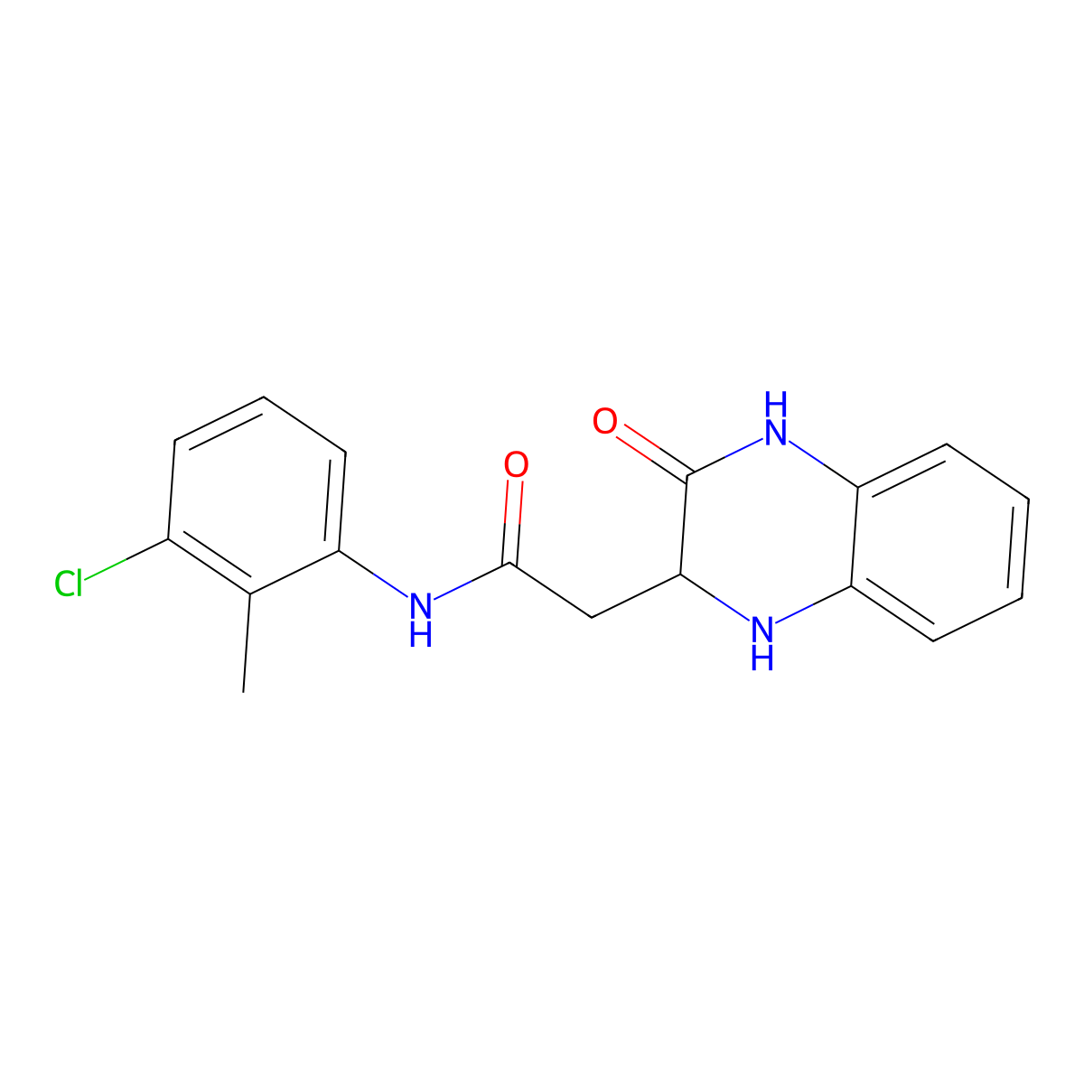 N-(3-chloro-2-methylphenyl)-2-(3-oxo-1,2,3,4-tetrahydroquinoxalin-2-yl)acetamide molecular structure, CAS 485317-95-1