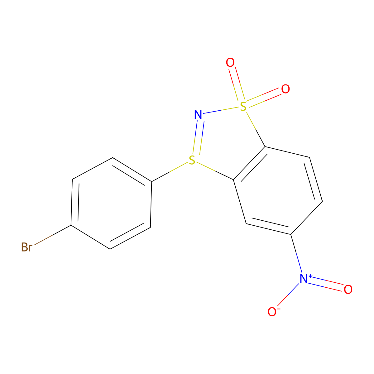 1-(4-Bromophenyl)-6-nitro-1lambda~4~,3,2-benzodithiazole 3,3-dioxide molecular structure, CAS 485318-56-7