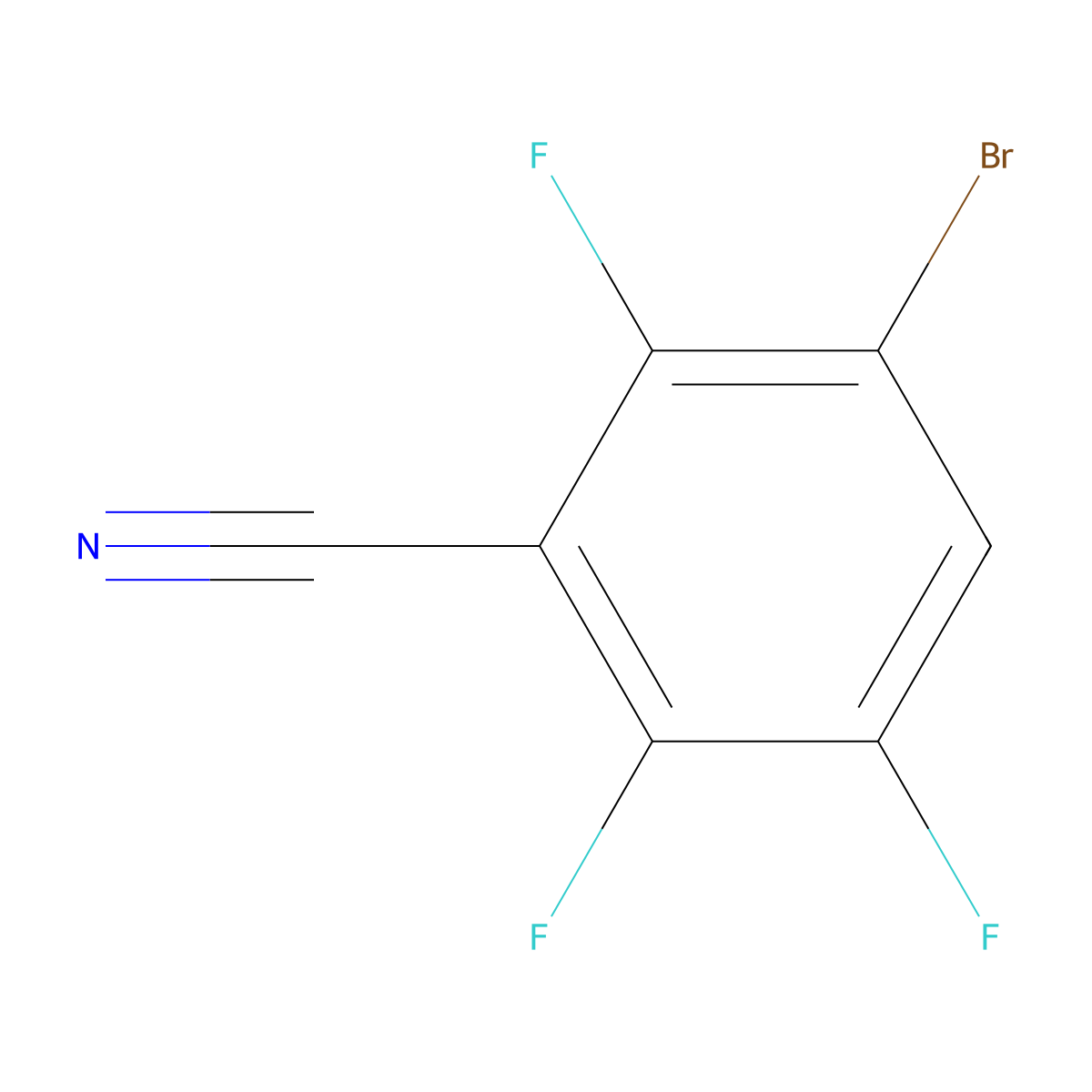 3-Bromo-2,5,6-trifluorobenzonitrile molecular structure, CAS 485318-78-3