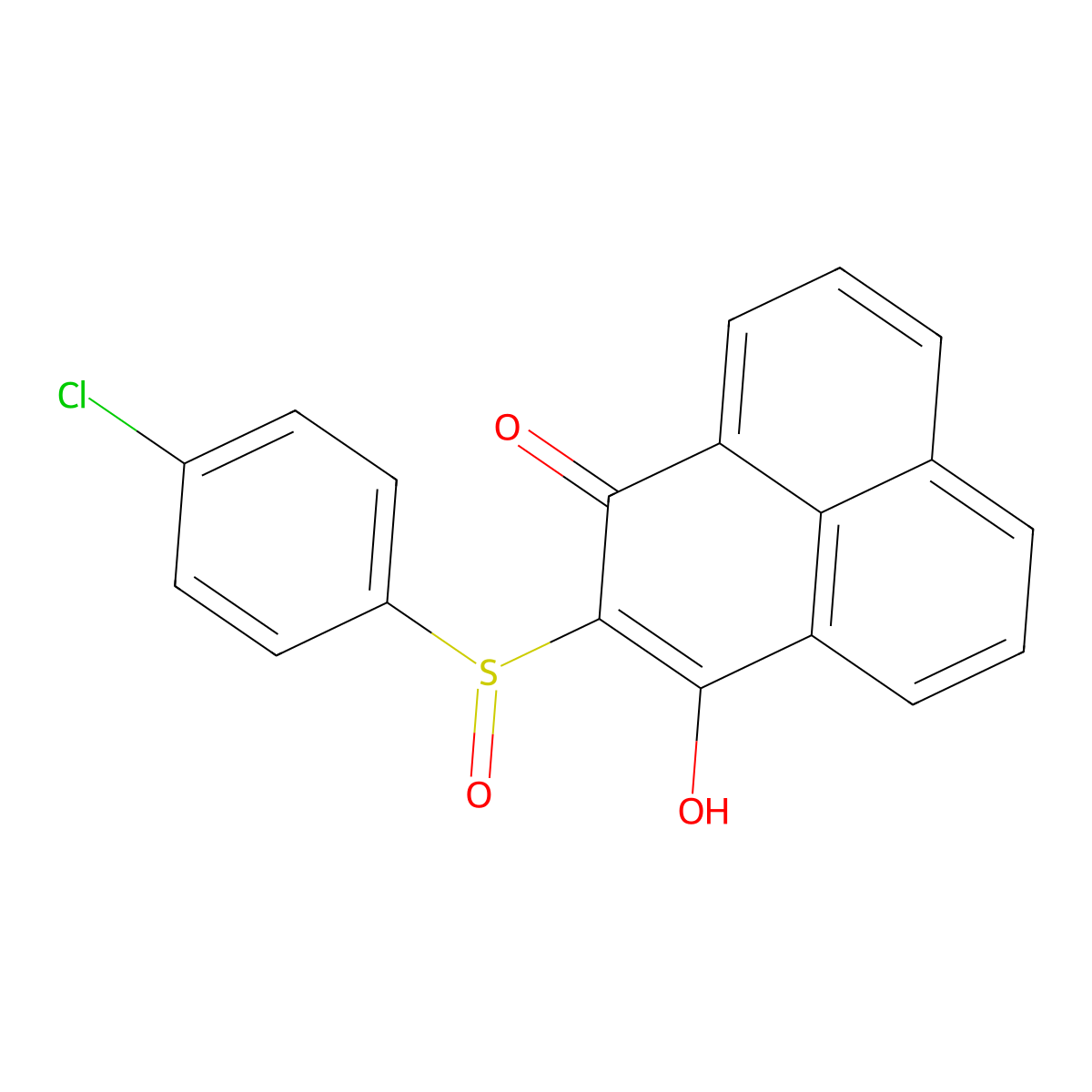 2-[(4-chlorophenyl)sulfinyl]-3-hydroxy-1H-phenalen-1-one molecular structure, CAS 485319-30-0