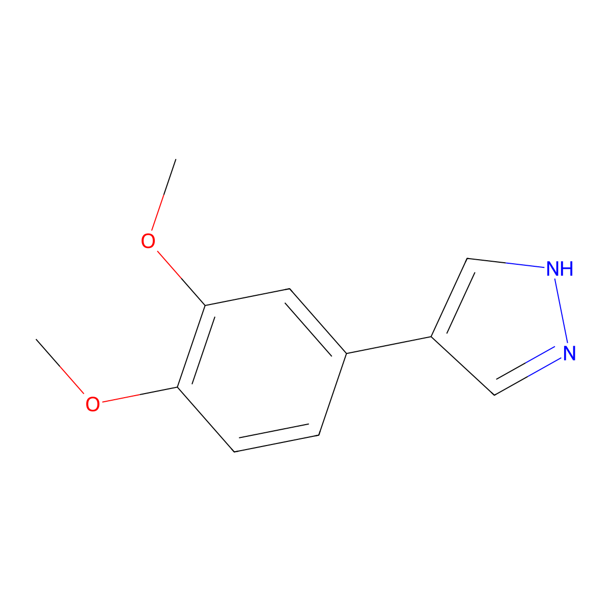 4-(3,4-dimethoxyphenyl)-1H-pyrazole molecular structure, CAS 485319-51-5