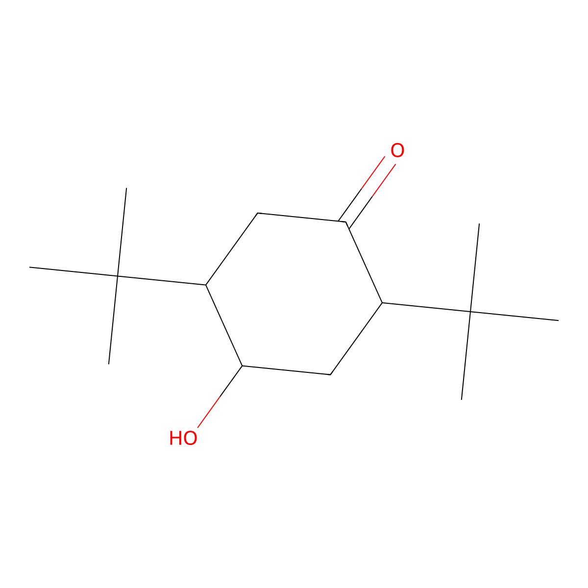 2,5-Ditert-butyl-4-hydroxycyclohexanone molecular structure, CAS 485319-86-6