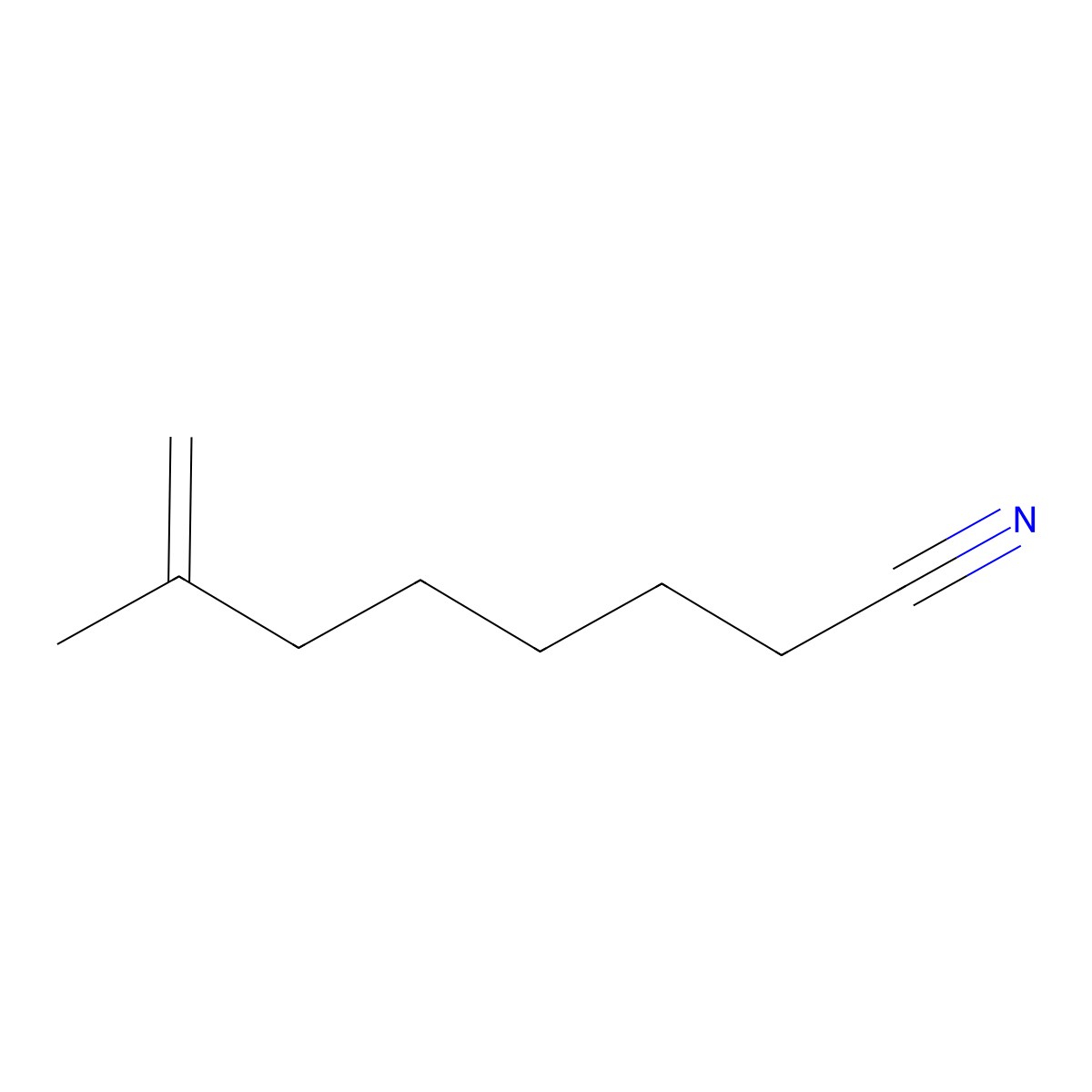 7-Methyl-7-octenenitrile molecular structure, CAS 485320-20-5