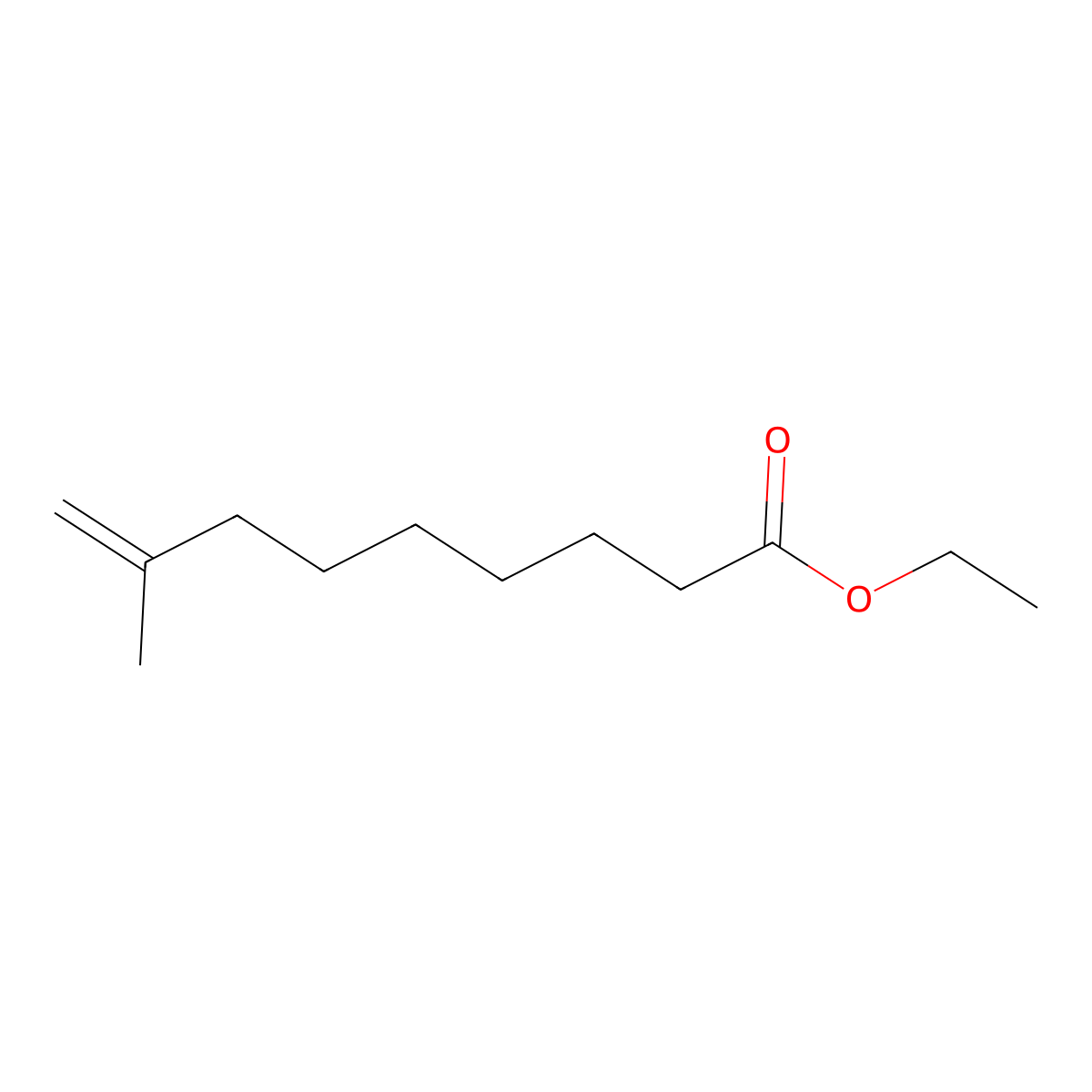 Ethyl 8-methylnon-8-enoate molecular structure, CAS 485320-28-3