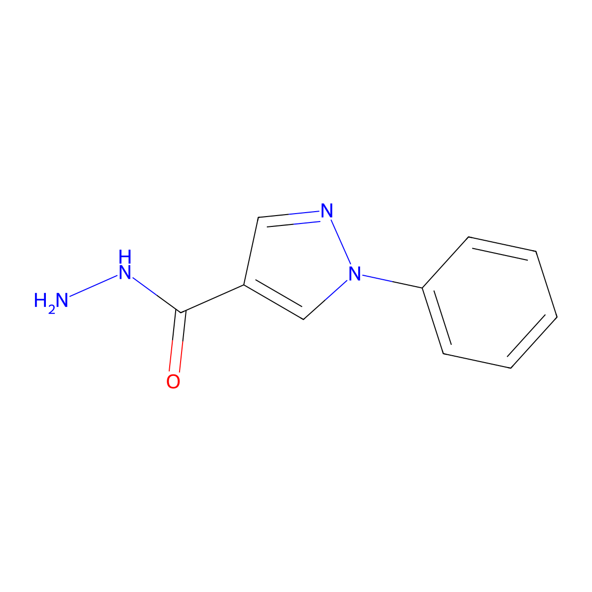 1-phenyl-1H-pyrazole-4-carbohydrazide molecular structure, CAS 485320-54-5