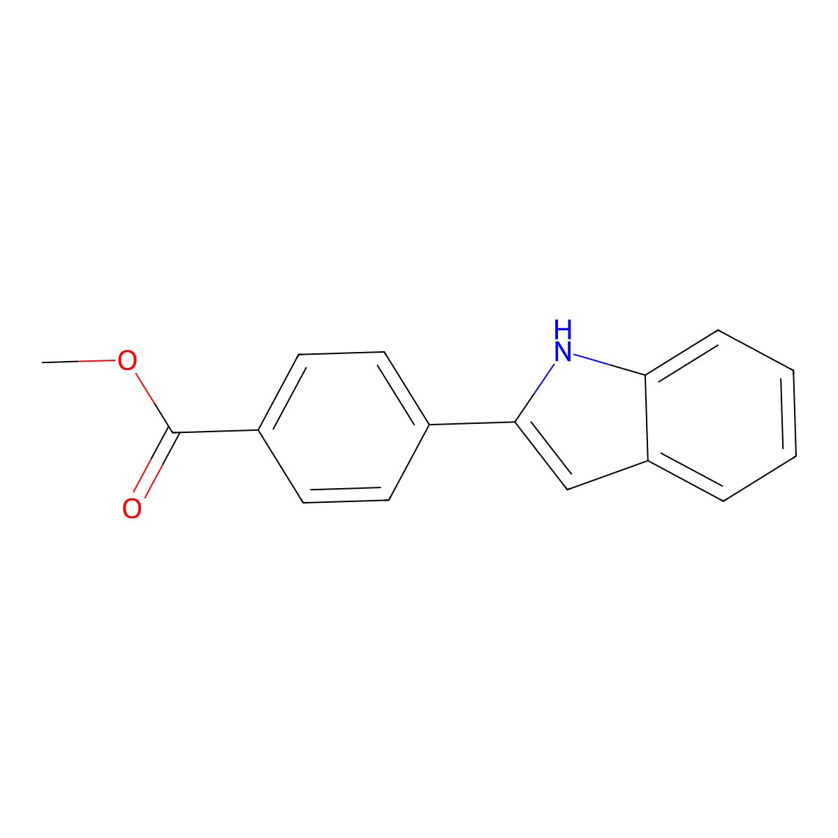 Methyl 4-(1H-indol-2-yl)benzoate molecular structure, CAS 485321-10-6