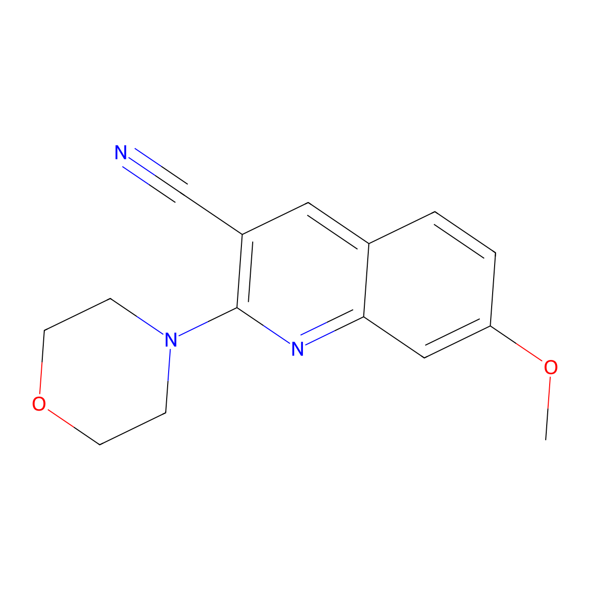 7-Methoxy-2-morpholin-4-ylquinoline-3-carbonitrile molecular structure, CAS 485335-35-1