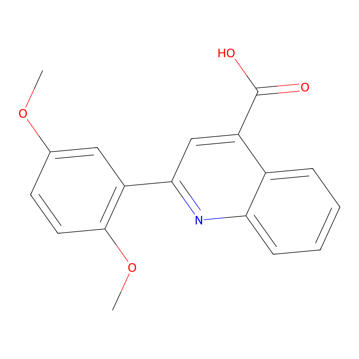 2-(2,5-Dimethoxyphenyl)quinoline-4-carboxylic acid molecular structure, CAS 485335-52-2