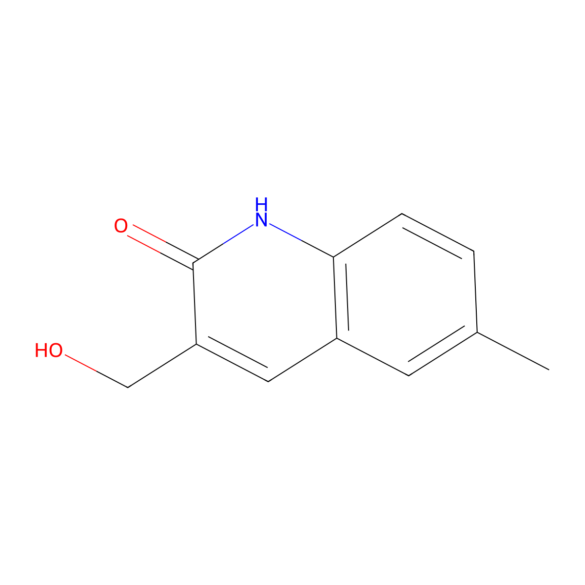 3-(hydroxymethyl)-6-methyl-2(1H)-quinolinone molecular structure, CAS 485337-96-0