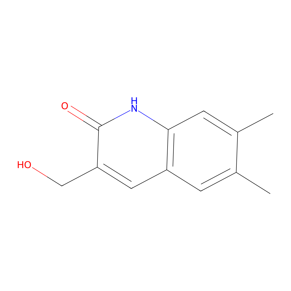 3-(hydroxymethyl)-6,7-dimethyl-1H-quinolin-2-one molecular structure, CAS 485338-03-2