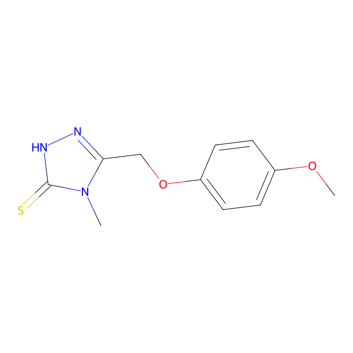 5-[(4-methoxyphenoxy)methyl]-4-methyl-4H-1,2,4-triazole-3-thiol molecular structure, CAS 485339-93-3