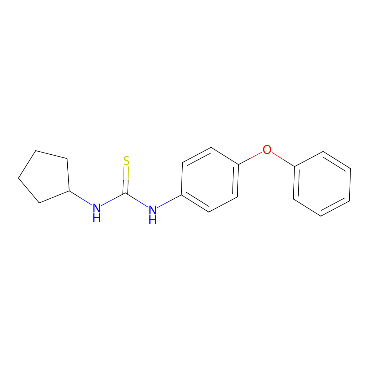 1-Cyclopentyl-3-(4-phenoxyphenyl)thiourea molecular structure, CAS 485341-92-2