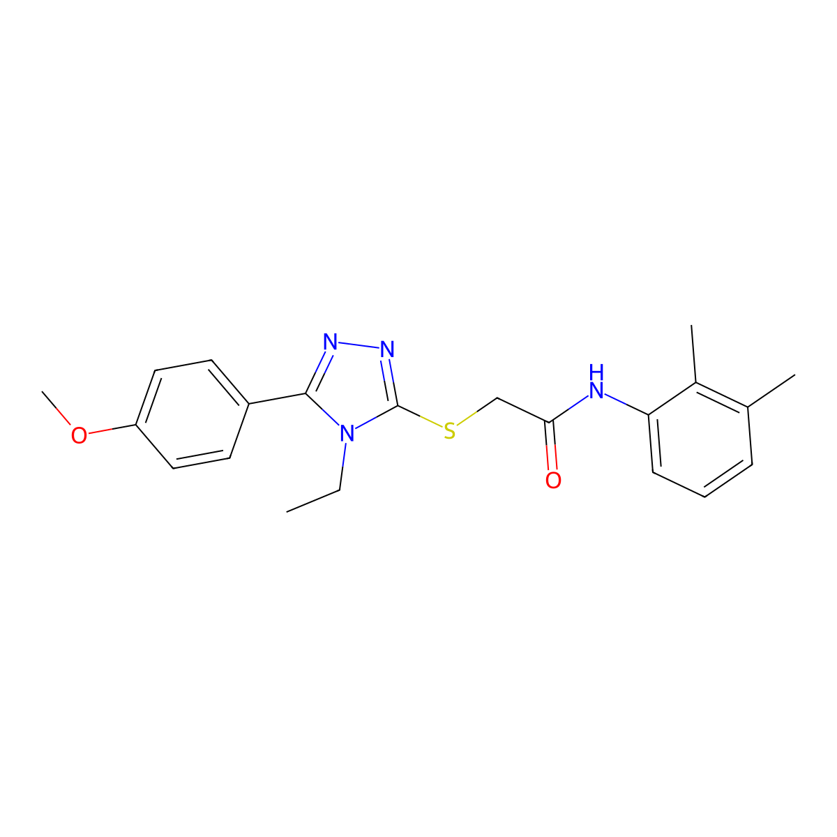 N-(2,3-dimethylphenyl)-2-[[4-ethyl-5-(4-methoxyphenyl)-1,2,4-triazol-3-yl]sulfanyl]acetamide molecular structure, CAS 485342-53-8