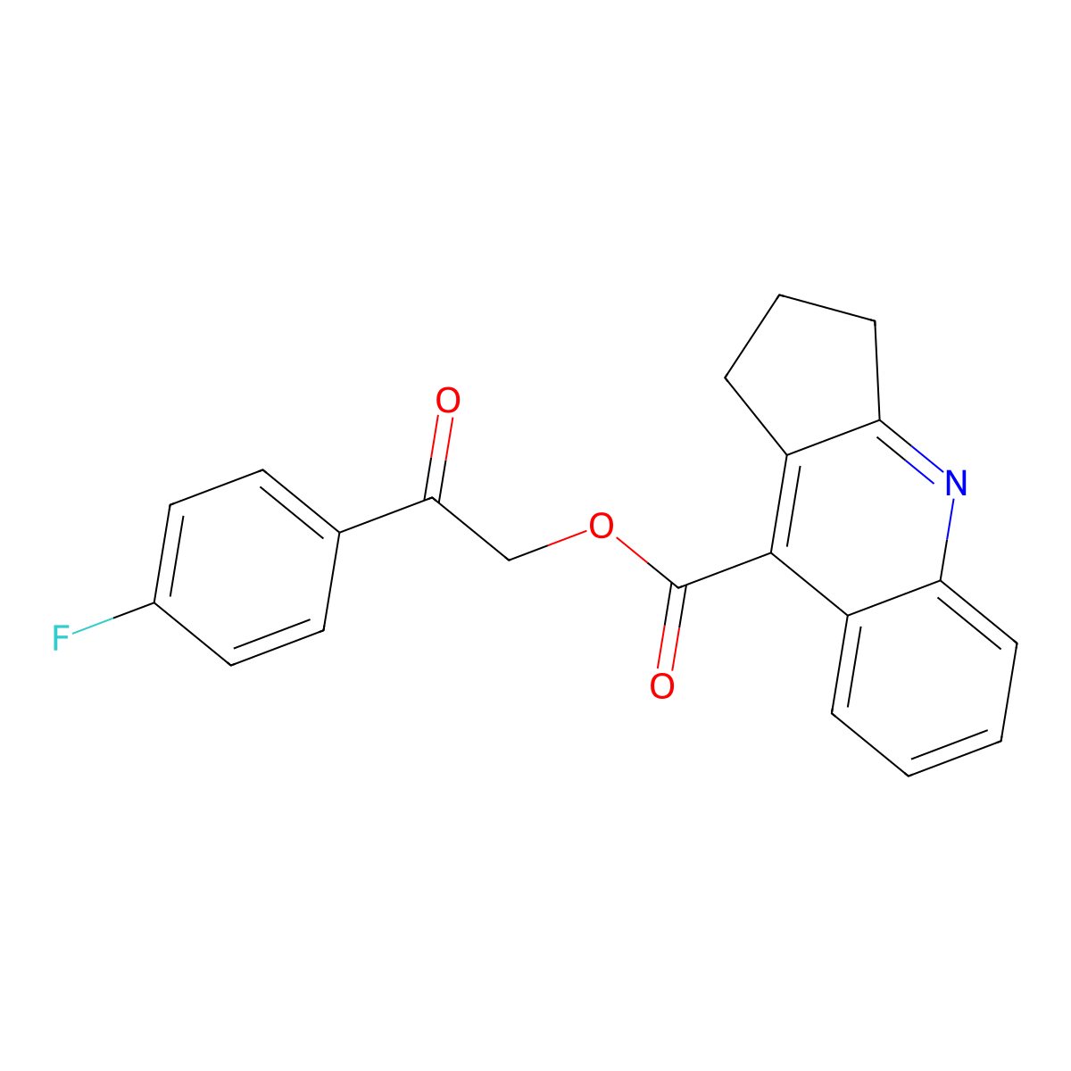 2-(4-fluorophenyl)-2-oxoethyl 2,3-dihydro-1H-cyclopenta[b]quinoline-9-carboxylate molecular structure, CAS 485347-47-5