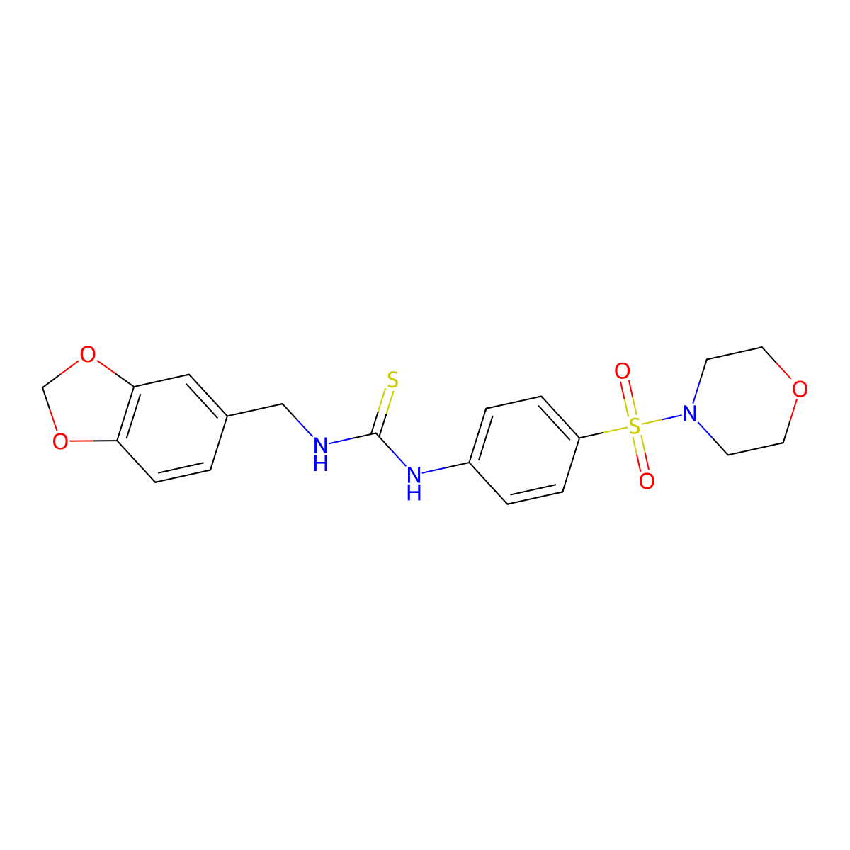 1-(1,3-Benzodioxol-5-ylmethyl)-3-(4-morpholin-4-ylsulfonylphenyl)thiourea molecular structure, CAS 485351-37-9