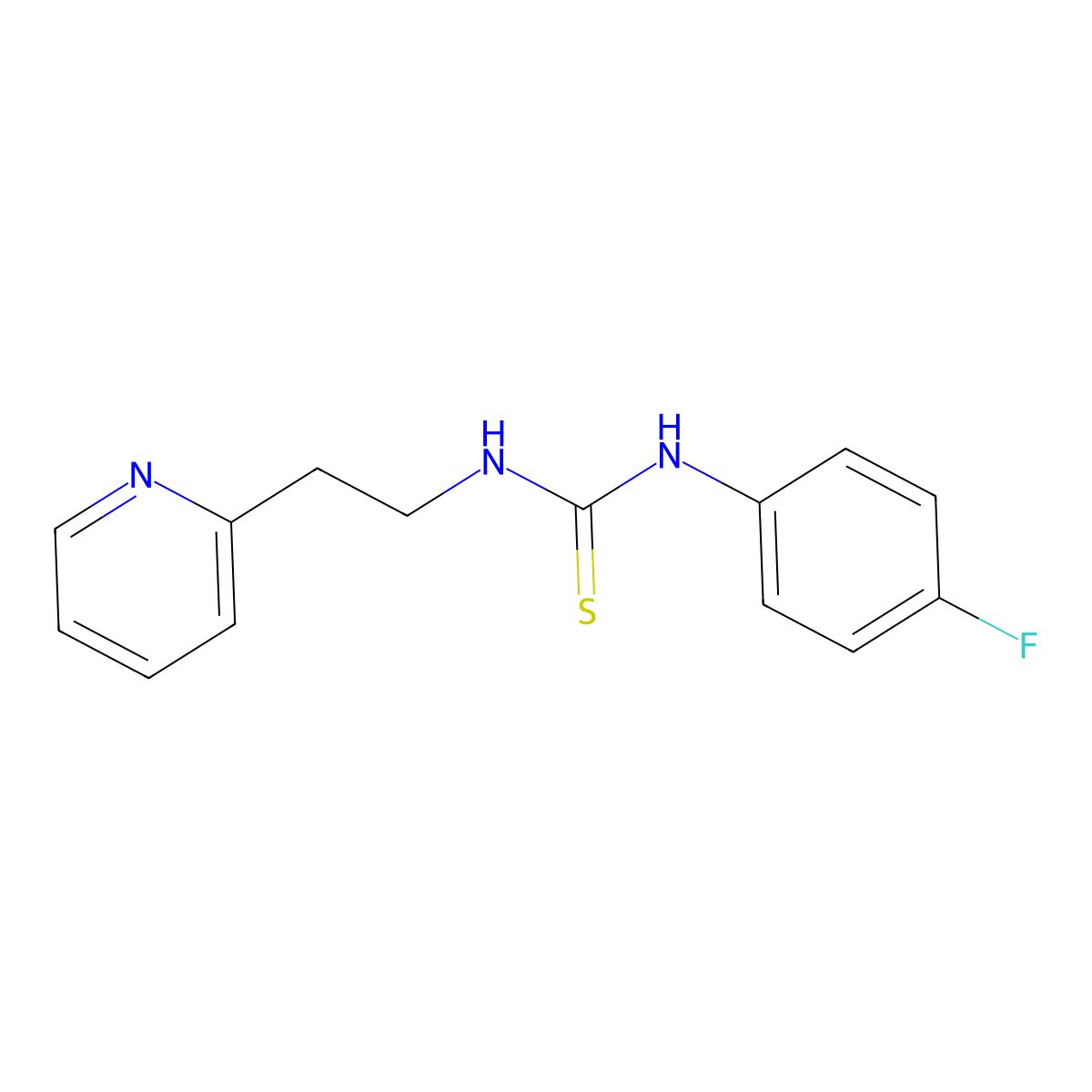 1-(4-Fluorophenyl)-3-[2-(pyridin-2-yl)ethyl]thiourea molecular structure, CAS 485352-89-4