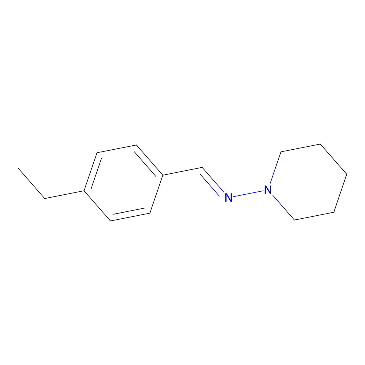 (E)-N-(4-ethylbenzylidene)piperidin-1-amine molecular structure, CAS 485356-46-5