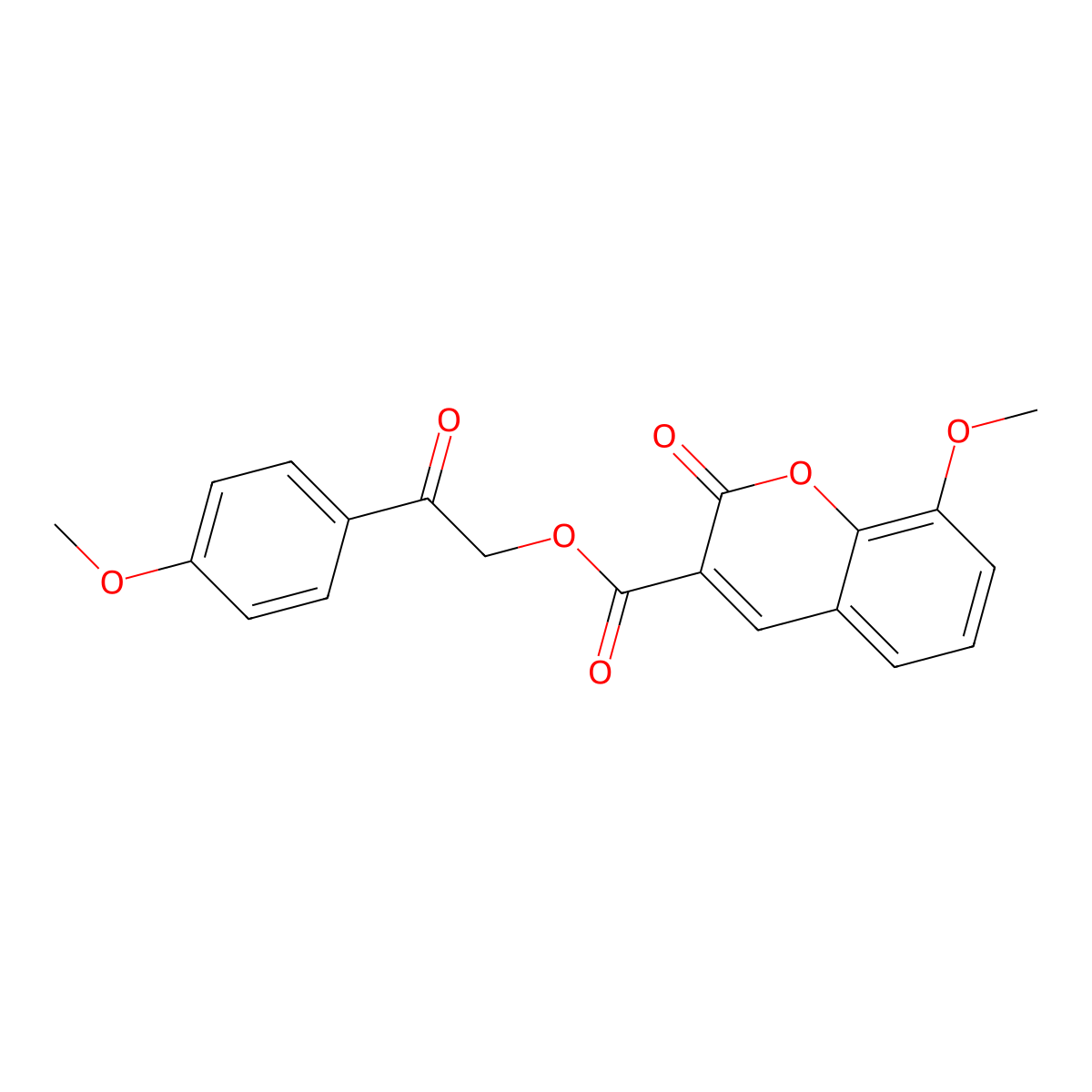 2-(4-methoxyphenyl)-2-oxoethyl 8-methoxy-2-oxo-2H-chromene-3-carboxylate molecular structure, CAS 485359-95-3