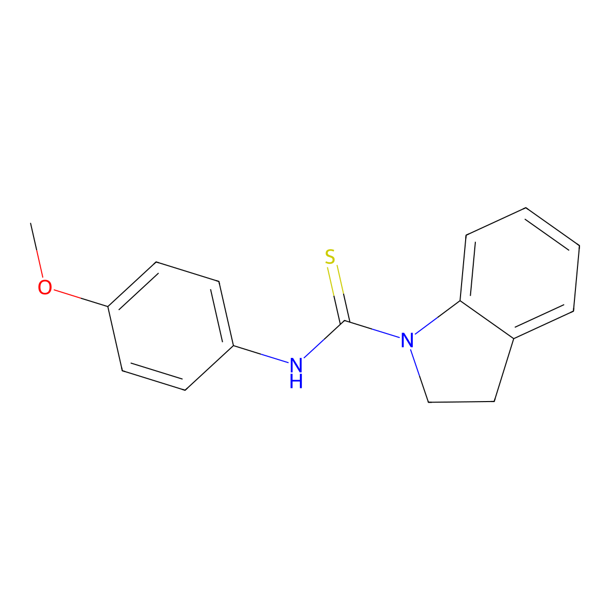 Indolinyl((4-methoxyphenyl)amino)methane-1-thione molecular structure, CAS 485363-79-9