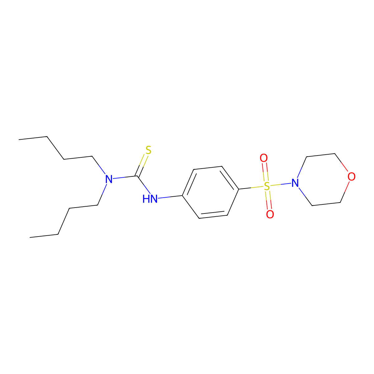 4-[(4-{[(Dibutylamino)thioxomethyl]amino}phenyl)sulfonyl]morpholine molecular structure, CAS 485363-90-4