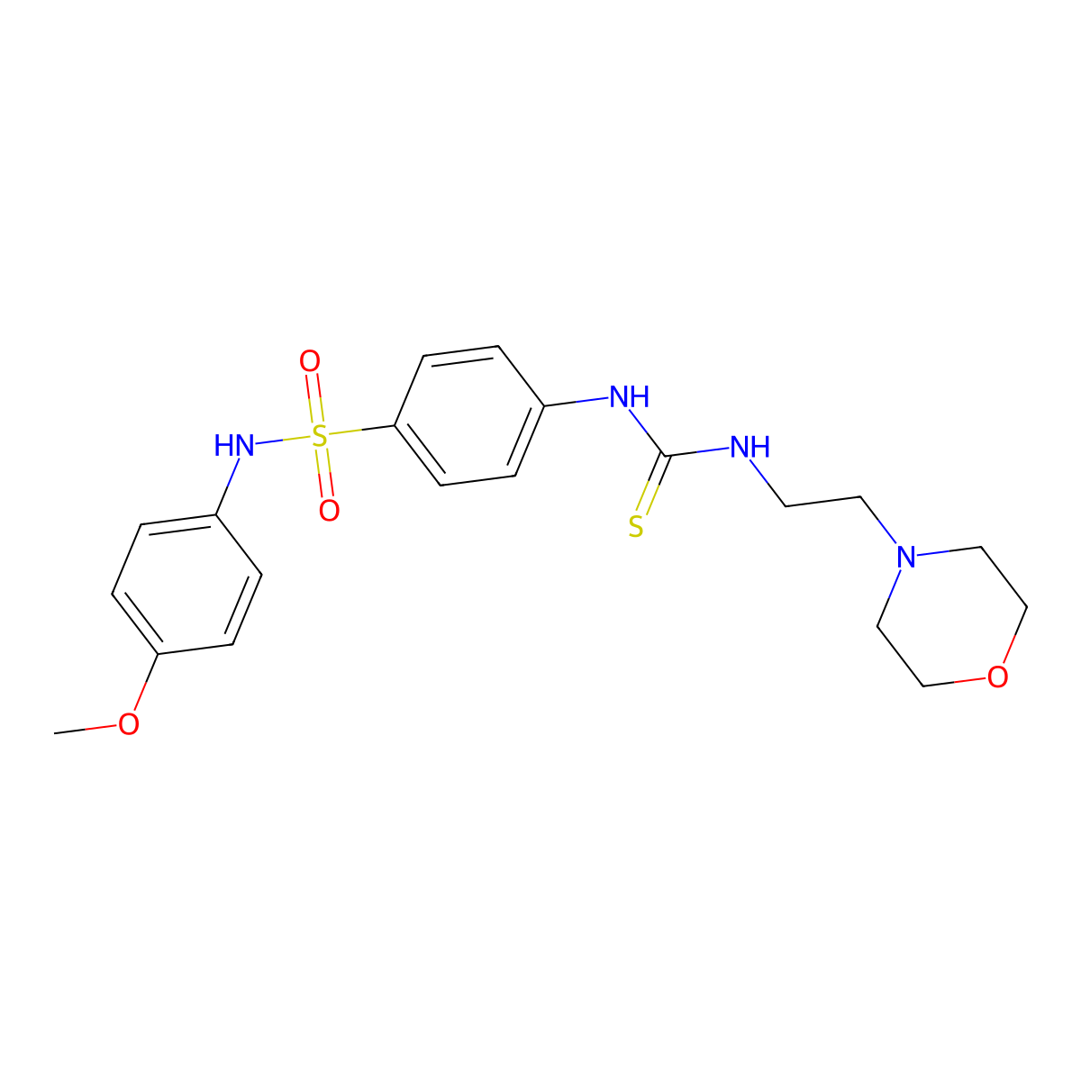 N-(4-methoxyphenyl)-4-({[2-(morpholin-4-yl)ethyl]carbamothioyl}amino)benzenesulfonamide molecular structure, CAS 485381-74-6