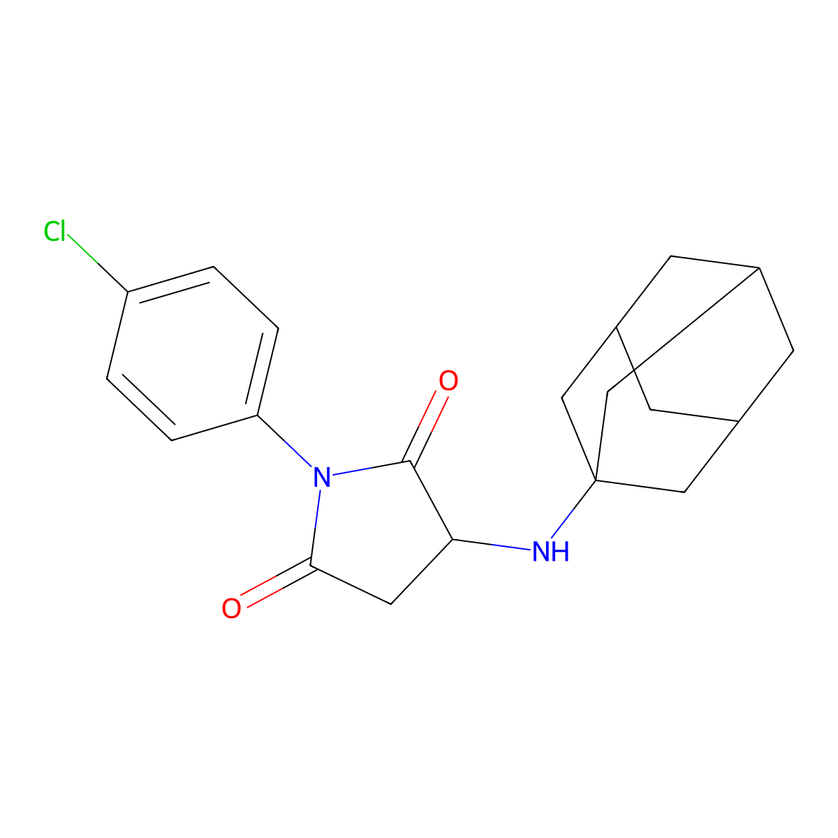 3-(1-Adamantylamino)-1-(4-chlorophenyl)pyrrolidine-2,5-dione molecular structure, CAS 485394-73-8