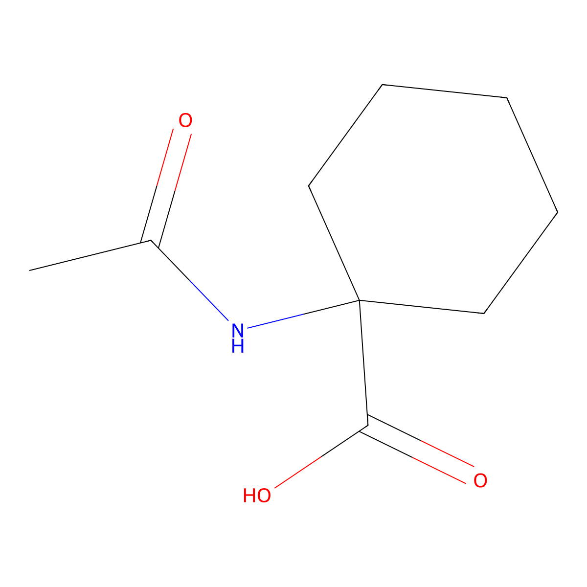 1-Acetamidocyclohexane-1-carboxylic acid molecular structure, CAS 4854-47-1