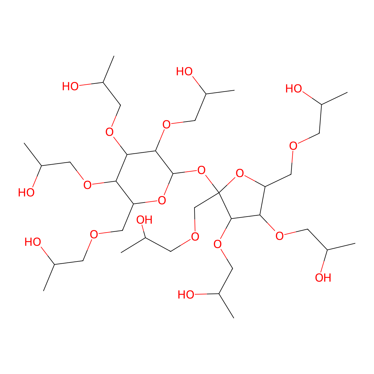 Octakis-O-(2-hydroxypropyl)sucrose molecular structure, CAS 4854-90-4