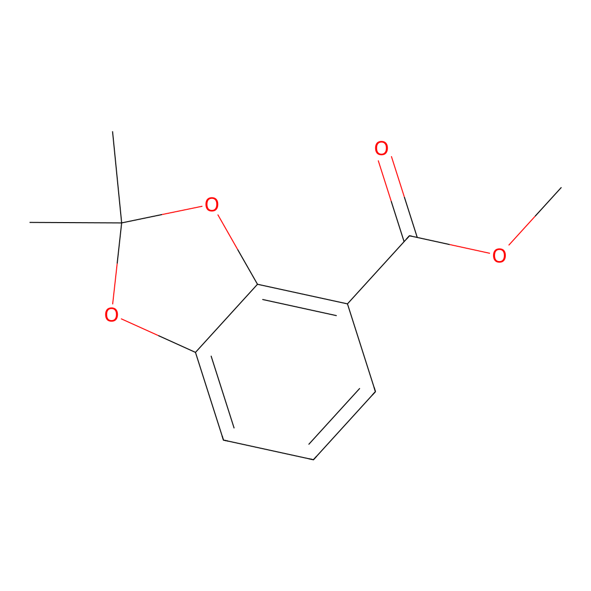 Methyl 2,2-dimethyl-1,3-dioxaindane-4-carboxylate molecular structure, CAS 485400-41-7