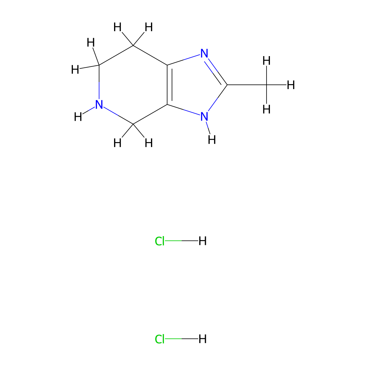 2-methyl-3H,4H,5H,6H,7H-imidazo[4,5-c]pyridine dihydrochloride molecular structure, CAS 485402-39-9
