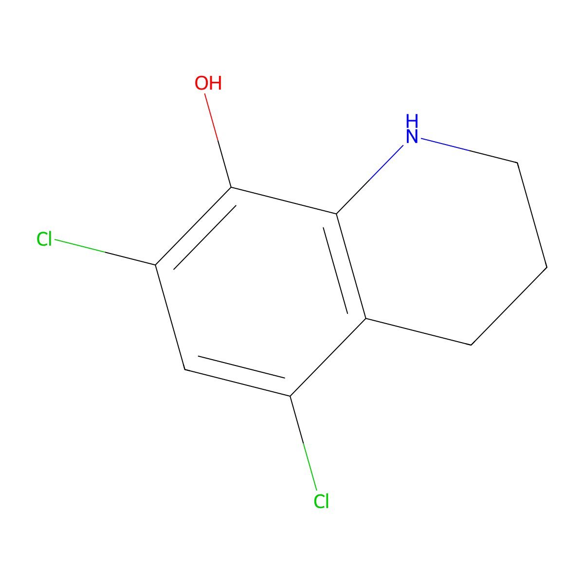 5,7-Dichloro-1,2,3,4-tetrahydroquinolin-8-ol molecular structure, CAS 485403-38-1