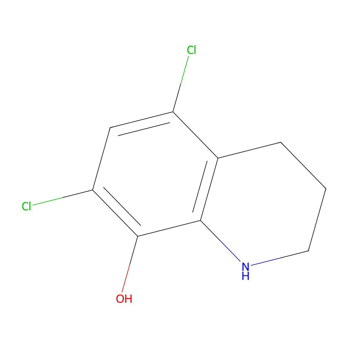 5,7-Dichloro-1,2,3,4-tetrahydroquinolin-8-ol molecular structure, CAS 485403-38-1