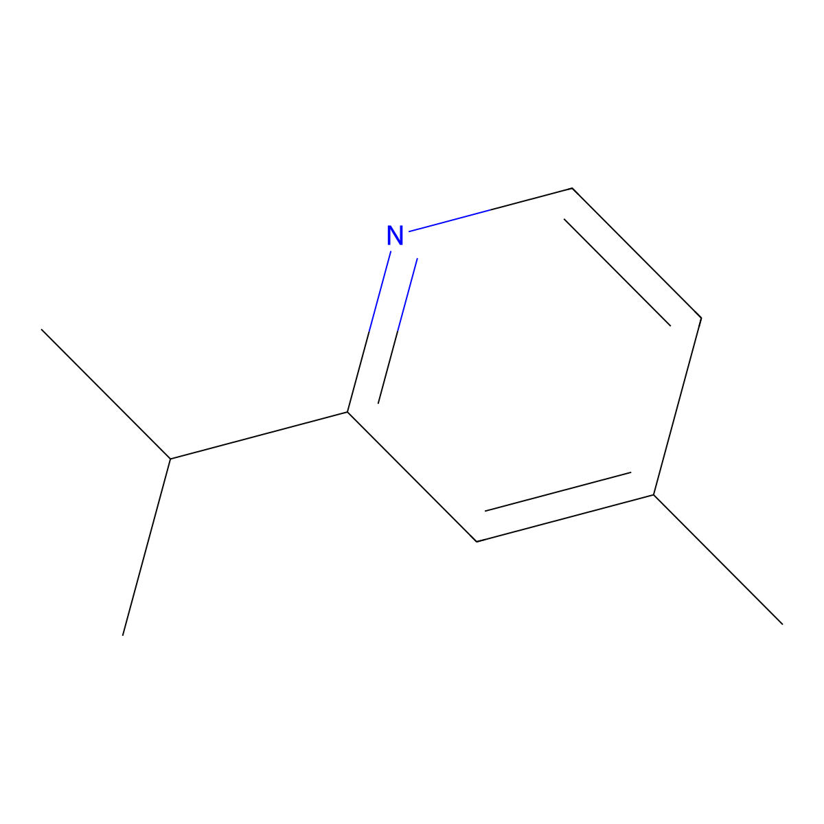 4-Methyl-2-(propan-2-yl)pyridine molecular structure, CAS 4855-56-5