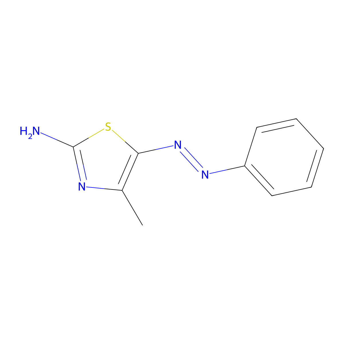 4-Methyl-5-phenyldiazenyl-1,3-thiazol-2-amine molecular structure, CAS 4856-80-8