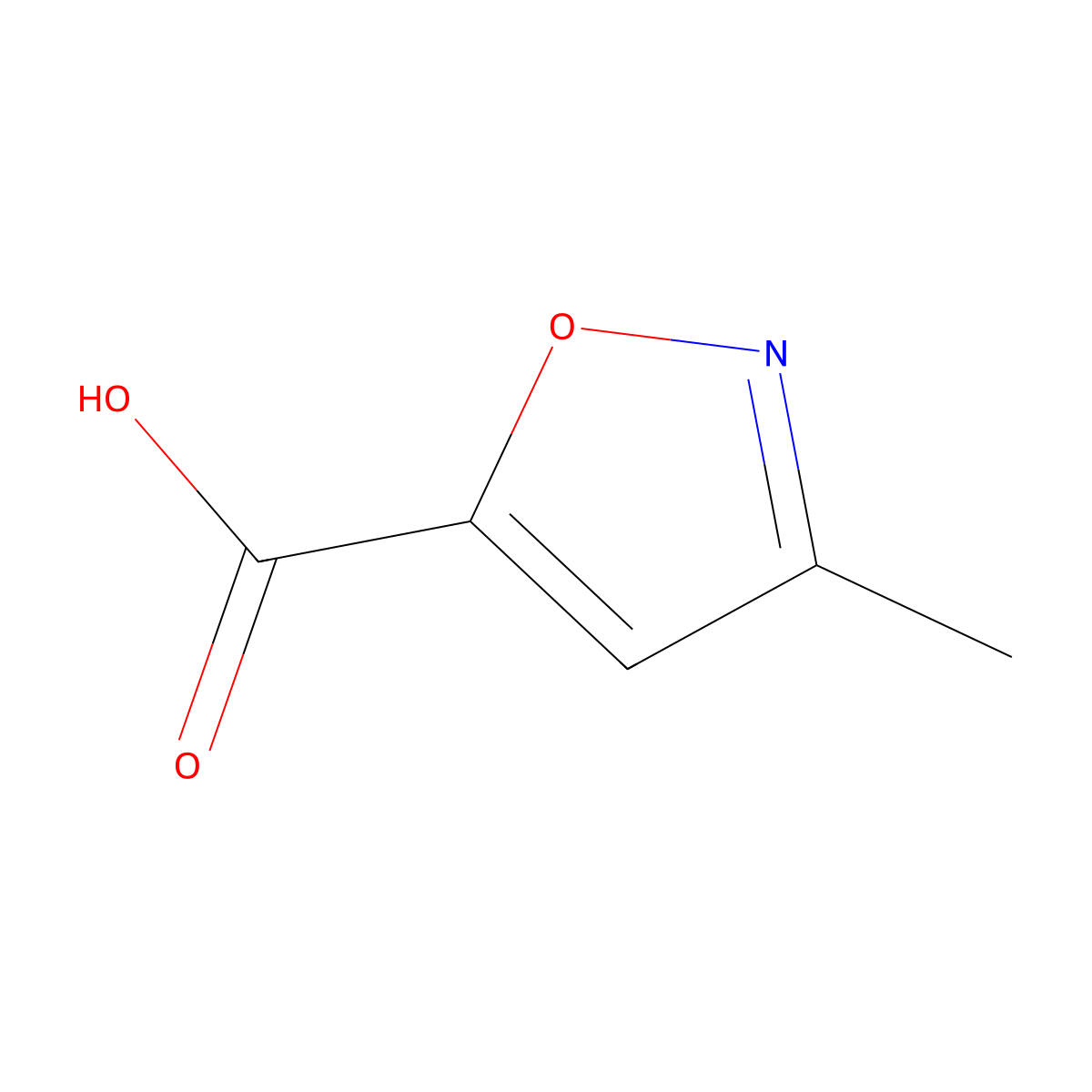 3-Methylisoxazole-5-carboxylic acid molecular structure, CAS 4857-42-5