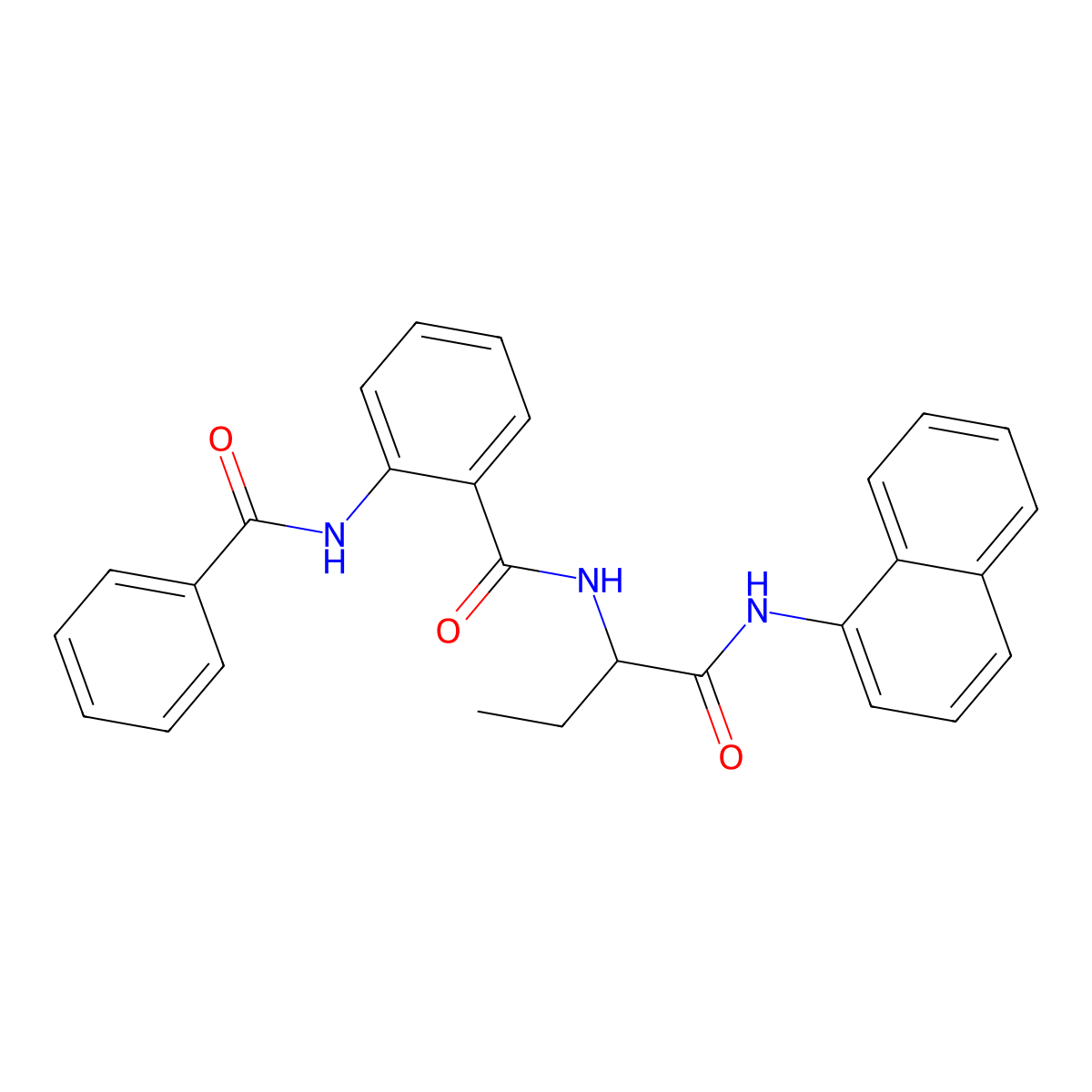 2-Benzamido-N-(1-(naphthalen-1-ylamino)-1-oxobutan-2-yl)benzamide molecular structure, CAS 485753-18-2