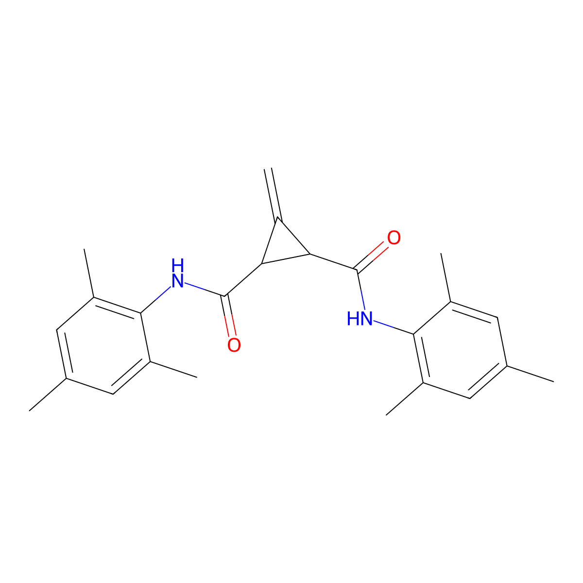 N~1~,N~2~-dimesityl-3-methylene-1,2-cyclopropanedicarboxamide molecular structure, CAS 485753-29-5