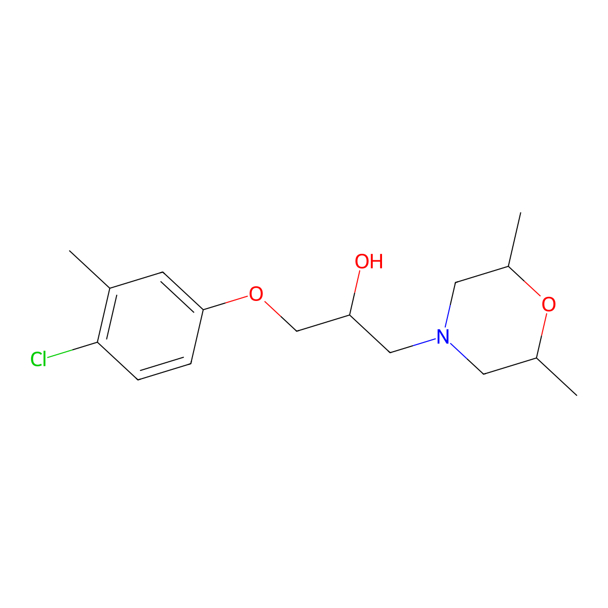 1-(4-Chloro-3-methylphenoxy)-3-(2,6-dimethylmorpholin-4-yl)propan-2-ol molecular structure, CAS 485754-28-7