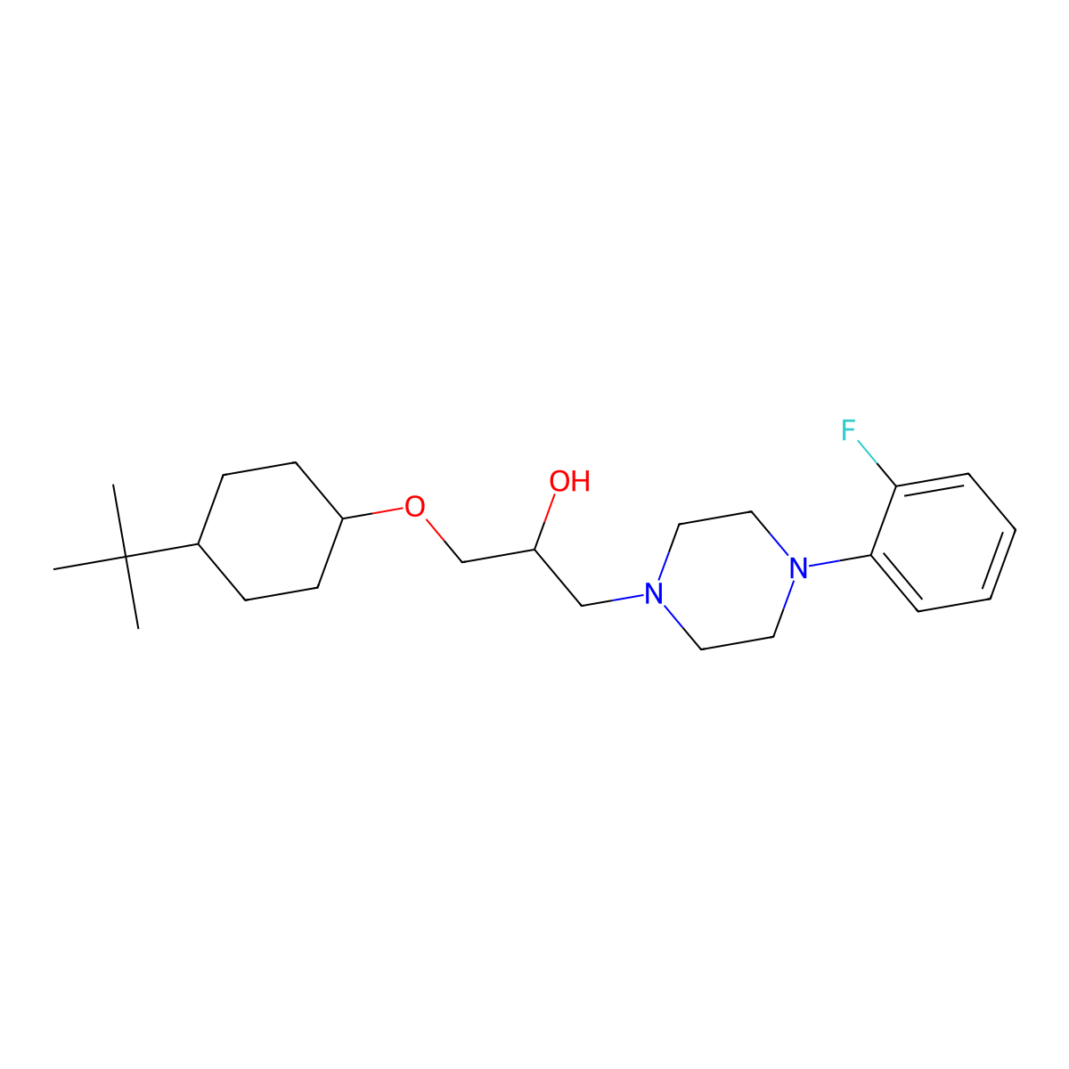 1-(4-Tert-butylcyclohexyl)oxy-3-[4-(2-fluorophenyl)piperazin-1-yl]propan-2-ol molecular structure, CAS 485754-46-9