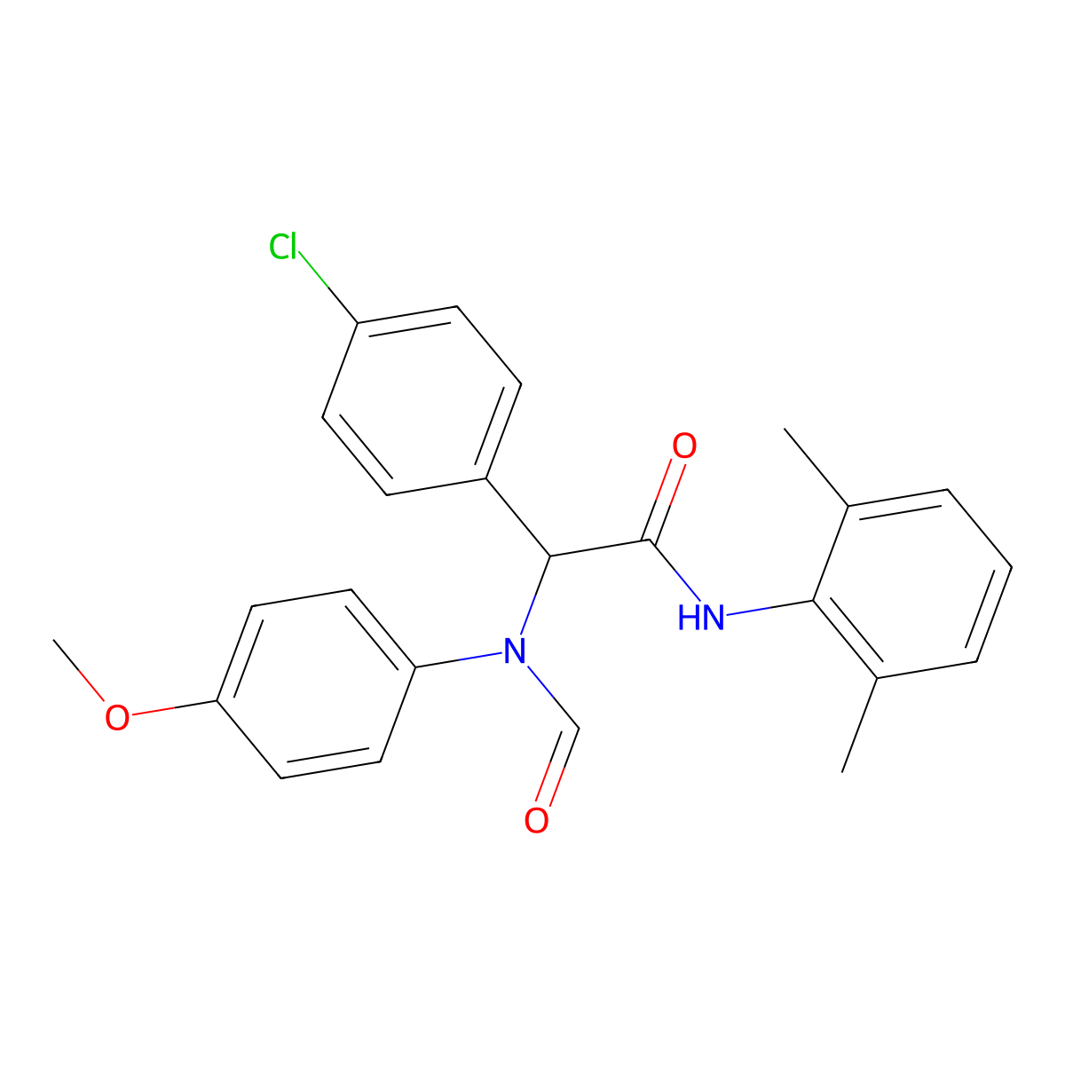 2-(4-chlorophenyl)-N-(2,6-dimethylphenyl)-2-(N-formyl-4-methoxyanilino)acetamide molecular structure, CAS 485755-80-4