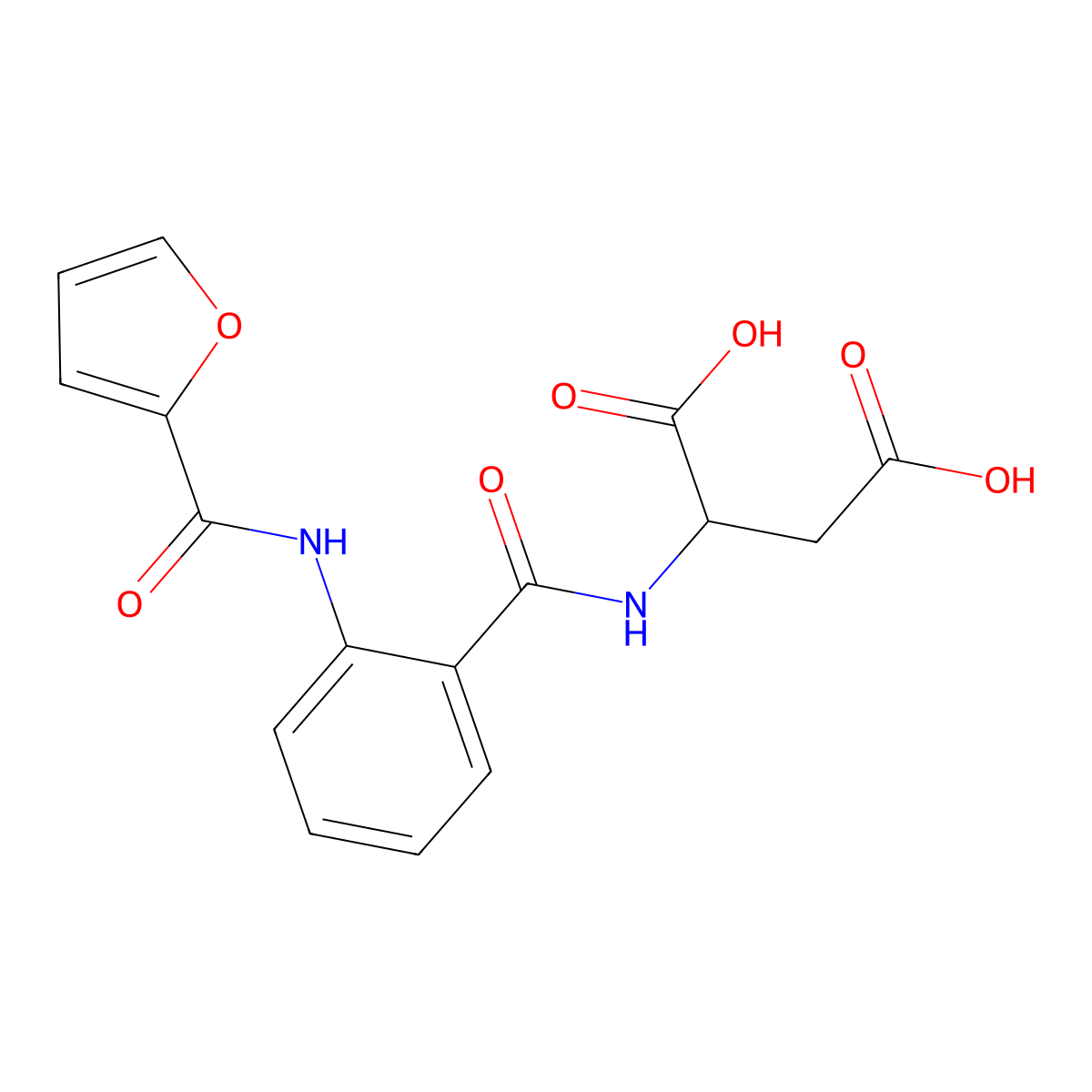 N-[2-(2-furoylamino)benzoyl]aspartic acid molecular structure, CAS 485755-81-5