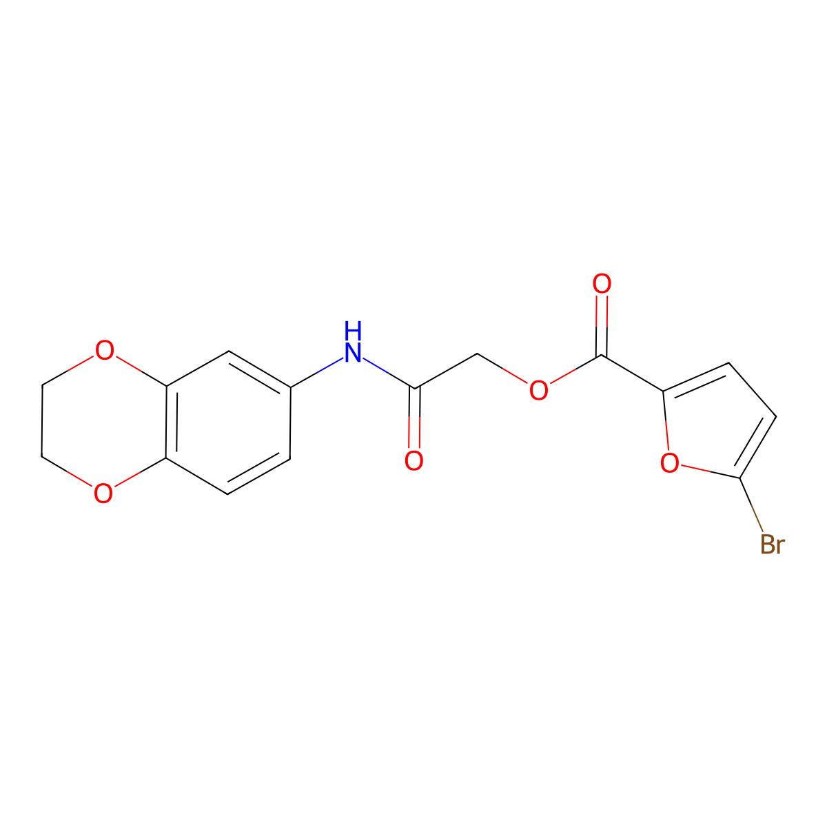 [(2,3-Dihydro-1,4-benzodioxin-6-yl)carbamoyl]methyl 5-bromofuran-2-carboxylate molecular structure, CAS 485758-84-7