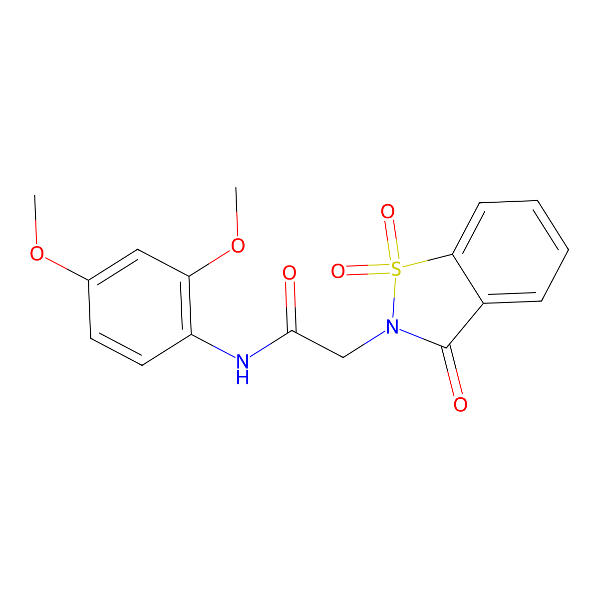 N-(2,4-dimethoxyphenyl)-2-(1,1-dioxido-3-oxo-1,2-benzisothiazol-2(3H)-yl)acetamide molecular structure, CAS 485761-09-9