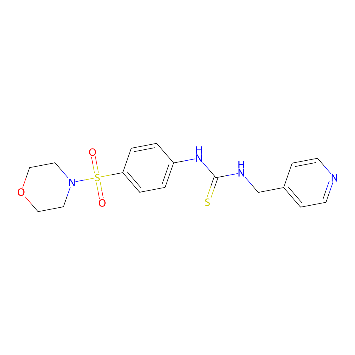 4-{[4-({[(4-Pyridylmethyl)amino]thioxomethyl}amino)phenyl]sulfonyl}morpholine molecular structure, CAS 485763-26-6