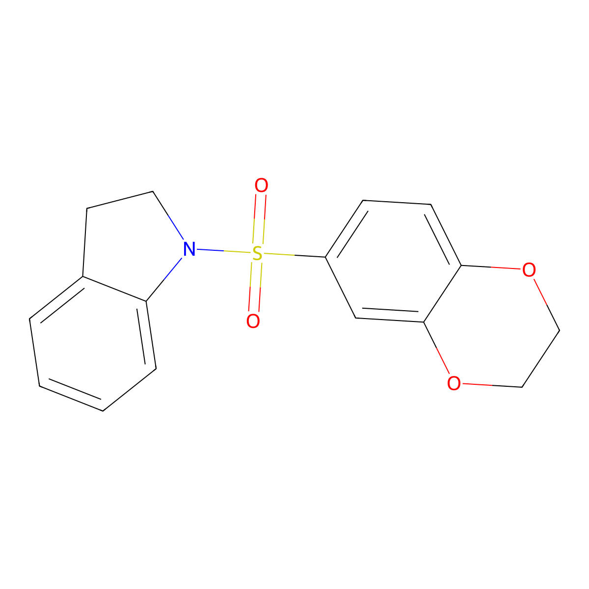 1-(2,3-Dihydro-1,4-benzodioxin-6-ylsulfonyl)indoline molecular structure, CAS 485770-60-3