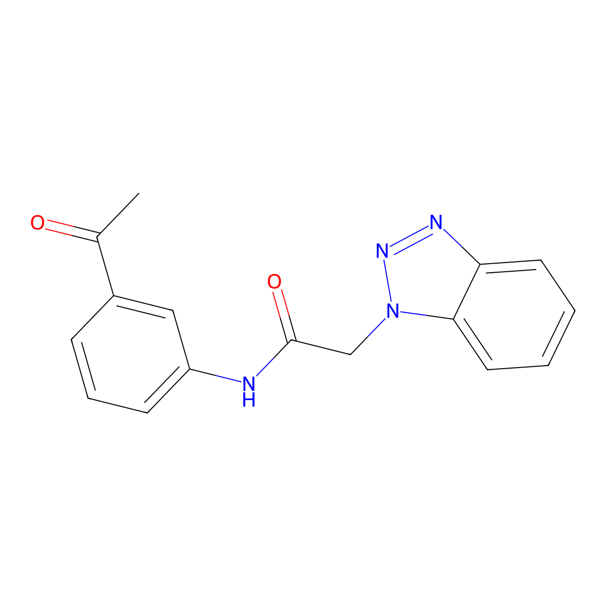 N-(3-acetylphenyl)-2-(1H-benzotriazol-1-yl)acetamide molecular structure, CAS 485775-45-9