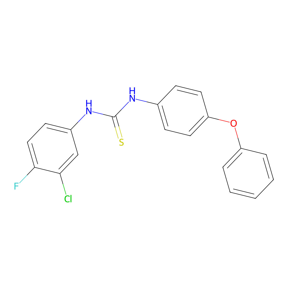 1-(3-Chloro-4-fluorophenyl)-3-(4-phenoxyphenyl)thiourea molecular structure, CAS 485783-73-1