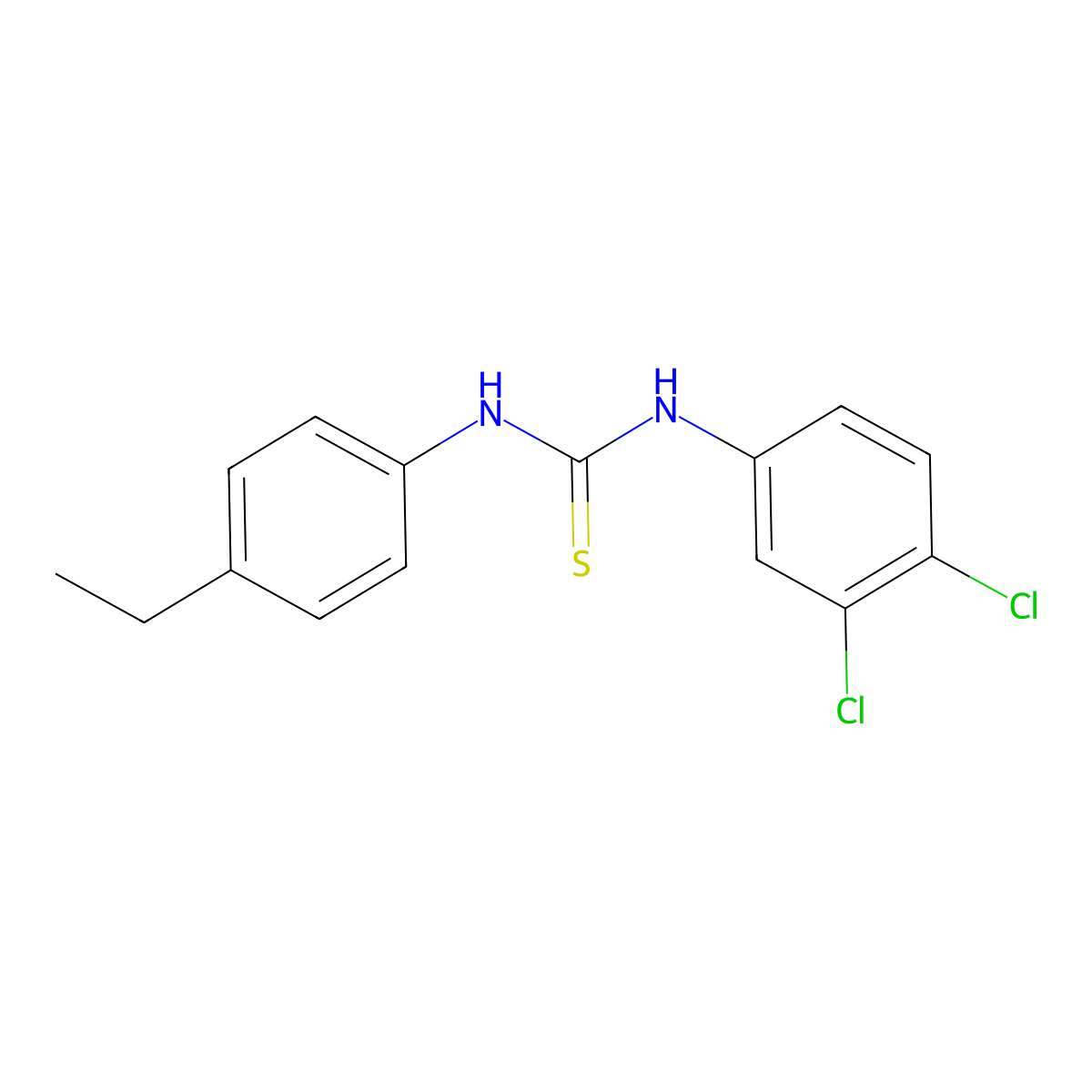 1-(3,4-Dichlorophenyl)-3-(4-ethylphenyl)thiourea molecular structure, CAS 485785-24-8