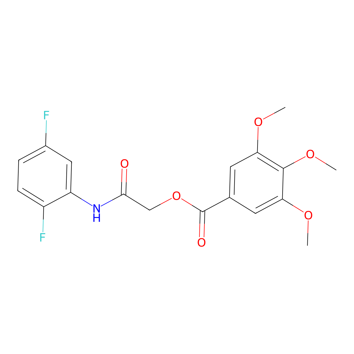 [2-(2,5-Difluoroanilino)-2-oxoethyl] 3,4,5-trimethoxybenzoate molecular structure, CAS 485789-22-8