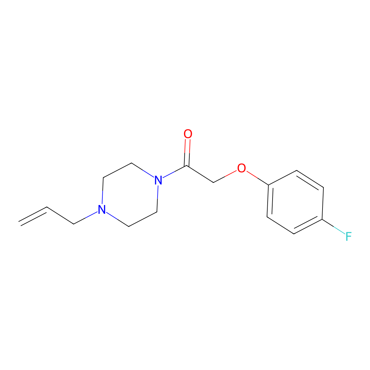 2-(4-Fluorophenoxy)-1-(4-prop-2-enylpiperazin-1-yl)ethanone molecular structure, CAS 485797-02-2